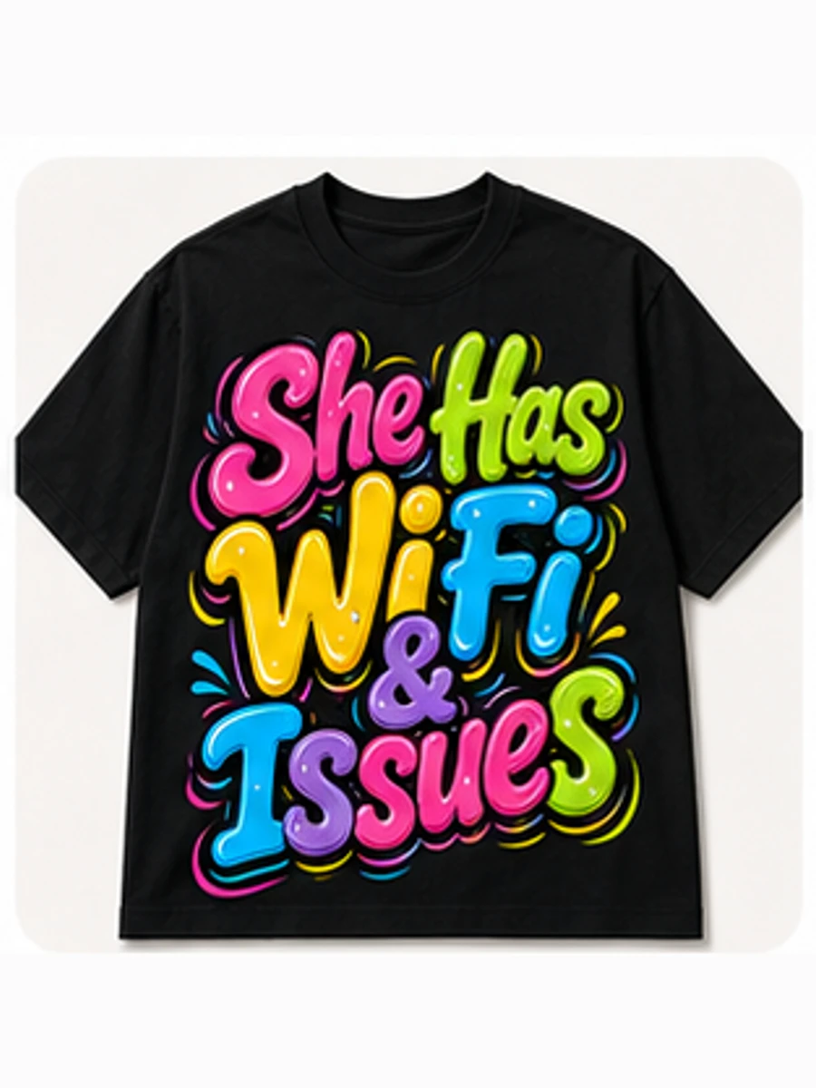 She Has Wifi And Issues Tee, view 1