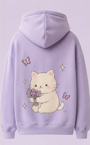 Flower Cat Hoodie, view 1